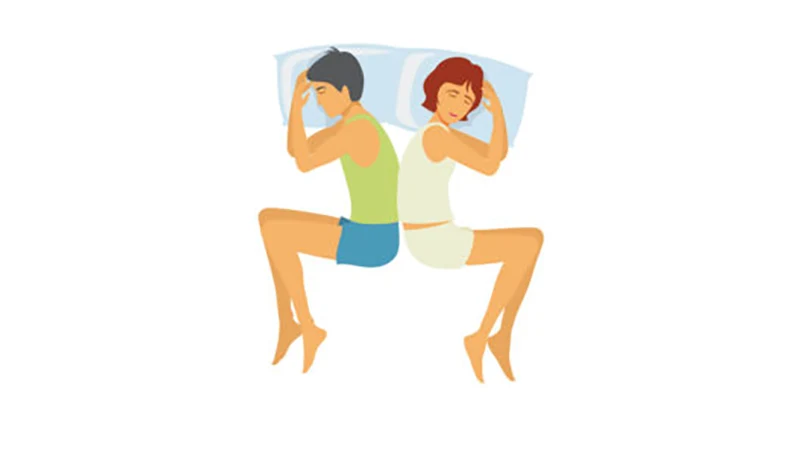 position de sommeil en couple dos à dos