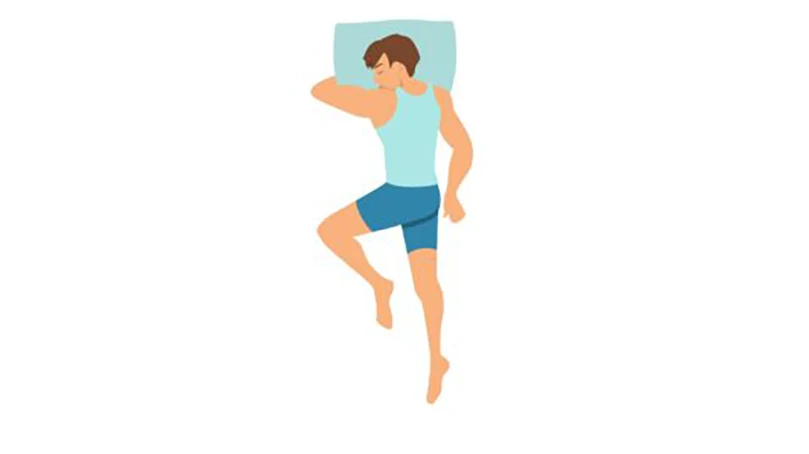 une illustration d'une position de sommeil en chute libre