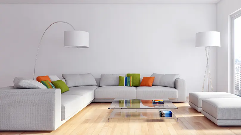 a latge L sofa shape in a livingroom