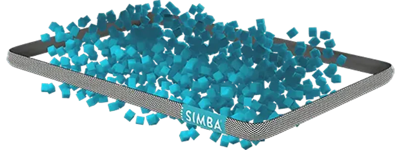 illustration de la structure de l'oreiller hybride simba doté de la technologie stratos