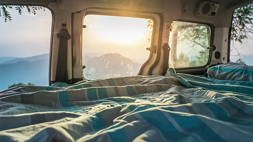 Image d'une vue d'un matelas de camping et de caravane