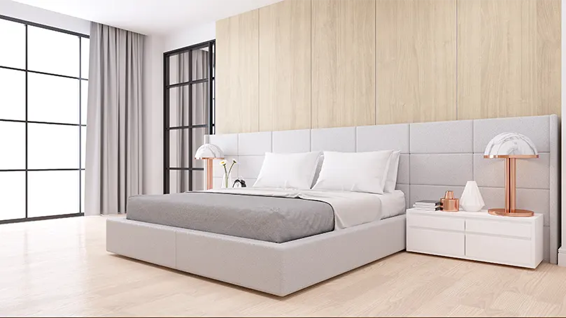 Image d'une chambre à coucher moderne.