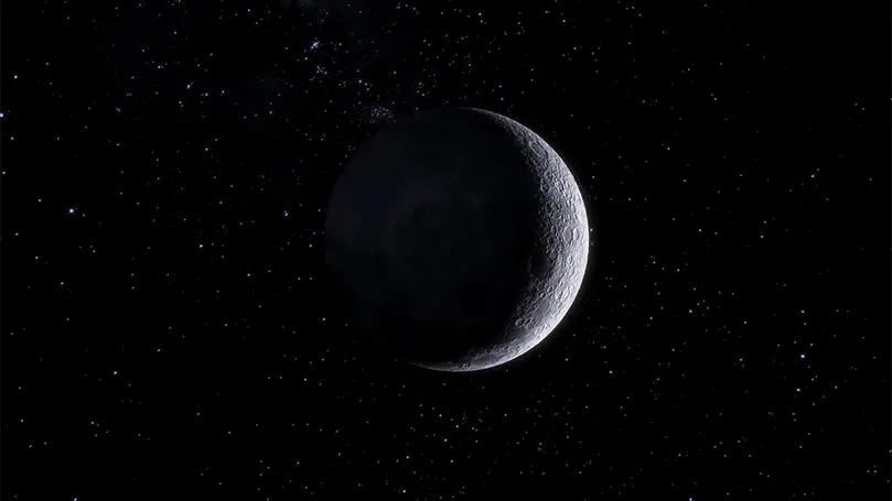 Image de la lune à la fin d'un cycle lunaire