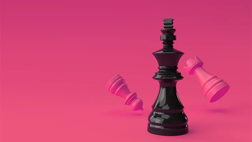 Image d'une pièce d'échecs prenant d'autres pièces d'échecs