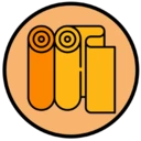 Une icône représentant un tissu de soie