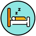 Une icône indiquant que le produit est adapté aux personnes qui dorment sur le ventre.