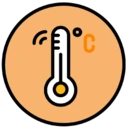 Icône représentant une mauvaise thermorégulation, illustrant une surchauffe