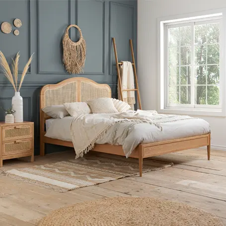 leonie-rattan-oak-encadrement de lit en bois