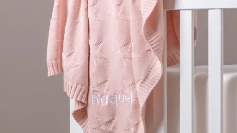 couverture personnalisée-pink-star-jacquard-blanket