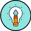 une icône représentant une ampoule électrique, illustrant un design élégant