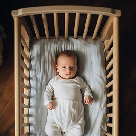 Image d'un bébé dans un berceau